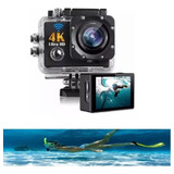 Câmera Pro Full Hd 4k Prova D'água Capacete Youtuber Vlog Cor Preto
