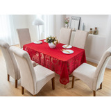 Toalha De Tecido Renda Floral Para Mesa 6 Cadeiras Ano Novo