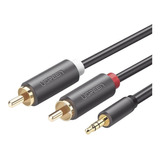 Convertidor Alta Calidad 3.5mm Macho A 2 Rca Macho, 3m. Gris