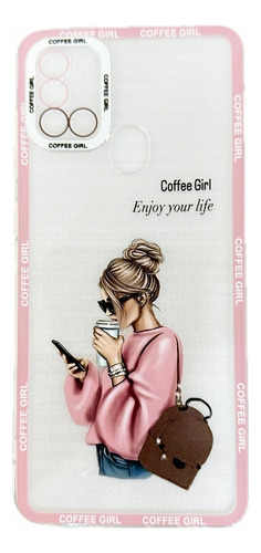 Funda Tpu Diseño Coffe Girl Para Samsung Galaxy A21s