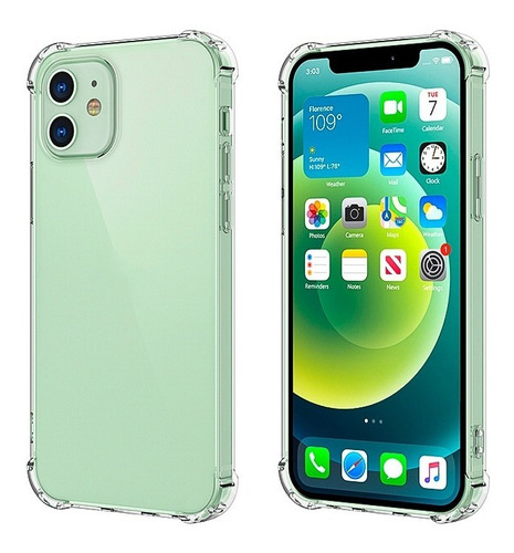 Carcasa Reforzada Para iPhone 12 + Mica Anti Espía Completa