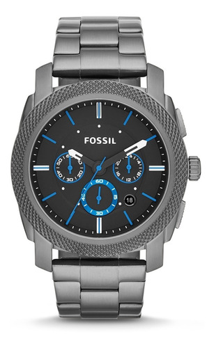 Reloj Caballero Fossil Fs4682 Color Negro De Acero