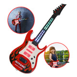 Guitarra Infantil Brinquedo C/ Correia Energia Rock Pilhas