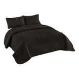 Cubre Cama Cobertor Unicolor Black  2.5 Plaza King