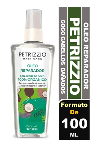 Petrizzio Spray Oleo Reparador Coco Orgánico 100 Ml