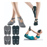 Calcetines De Yoga Pilates Para Mujer Antideslizante 4 Pares