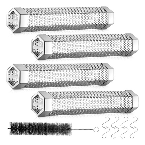 4 Piezas De Tubo Ahumador De Pellets De Acero Inoxidabl...