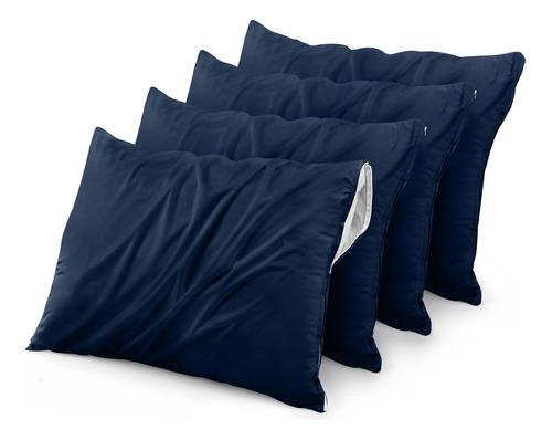 Set De Protectores De Almohada Con Cremallera 4piezas Queen