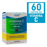 Vitamina C Ácido Ascórbico 500mg - Biolab 60caps Gelatinosa