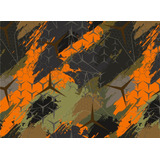 Vinil Auto  Camuflaje Naranja 1.37mt X 1 Mt