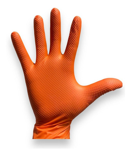 Guantes Nitrilo Texturizado Naranjo Profesional  100 Uni