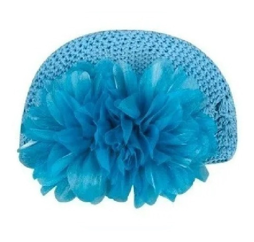 Gorro Para Niña Con Bonita Flor, Tejido A Mano Babynova M3