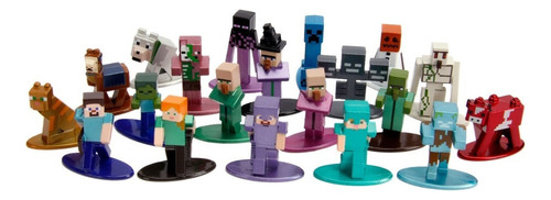 Pack 20 Mini Figuras 1.65 Minecraft Metalfigs Jada 30770