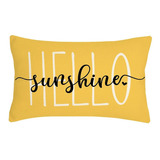 Hello Sunshine - Funda De Almohada Lumbar Color Amarillo De 