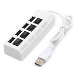 Hub 4 Puertos Usb 2.0. Con Tecla De Encendido Individual Led