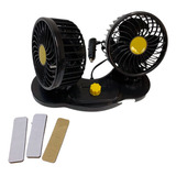 Set Ventilador Doble Auto 13 Cm + Soporte 12 V