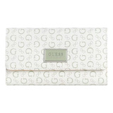 Cartera Guess Abree Logo Slim Verde Color Blanco Diseño De La Tela Monograma