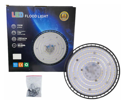 Foco Plafon Led Ufo 150w Campana Techo Industrial Luz Fría