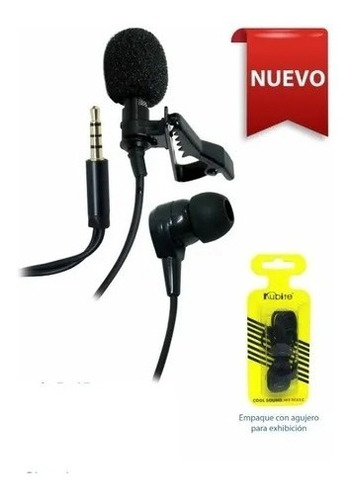 Microfono Solapa Estereo Plug 3.5mm Trrs Con Audifono Audio
