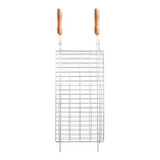 Grelha Churrasco Dupla Aço Inox 304 Espaço Grelhar 27x52 Cm