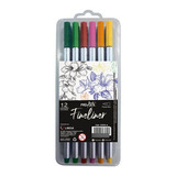 Set Marcadores Plumon Proarte Fineliner 12 Colores