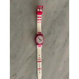 Reloj Swatch Niña Fucsia Y Blanco