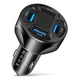 Cargador Para Auto 66w Tipo C Carga Rapida Pd 4 Puertos Usb