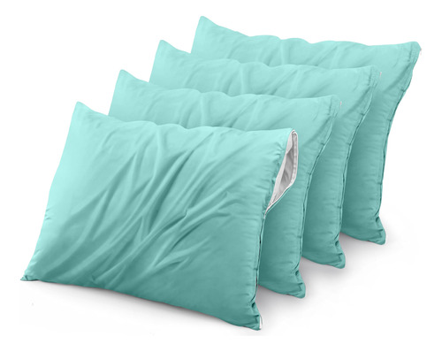 Set De 4 Protectores De Almohada Impermeable Con Cremallera