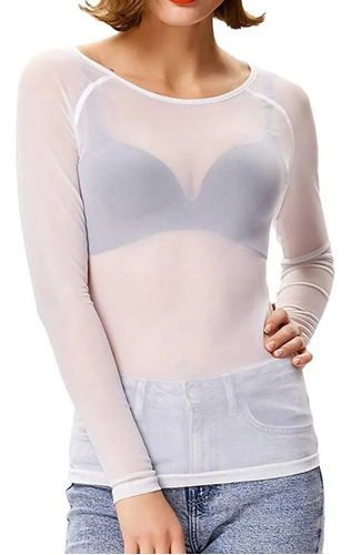 Polera Panty - Camiseta Transparente Para Mujer 