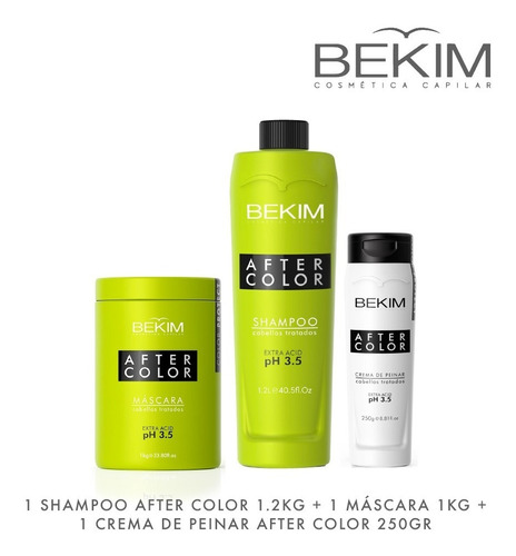 Shampoo After Color Máscara Crema Peinar 1kg Combo Bekim