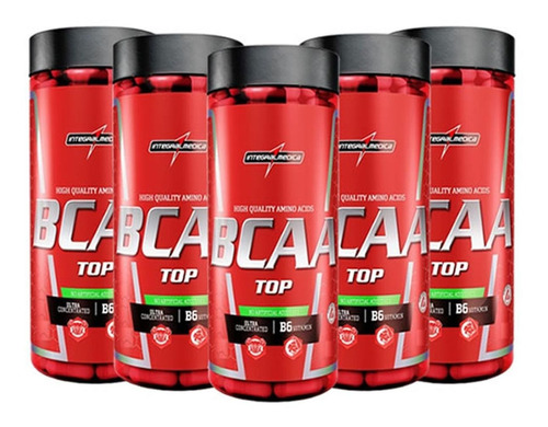 Kit 5x Amino Bcaa Top 4:1:1 - 120 Cápsulas - Integralmédica