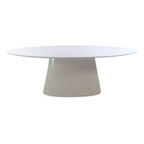 Mesa De Jantar Cone Oval 160x90 Cm Laca Branca