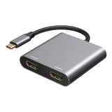 Adaptador Usb-c A Hdmi X2 Macbook Pro/air Samsung 2 Monitor