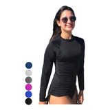 Blusa Manga Longa Feminina C/ Proteção Solar Uv Toque Gelado