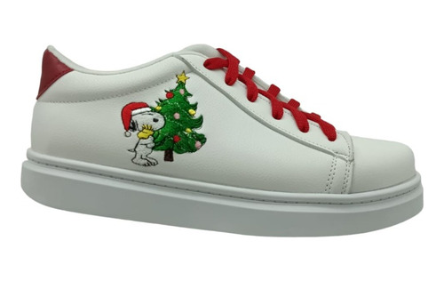 Tenis Bordados Para Niño Y Niña Snoopy Navidad, Juvenil