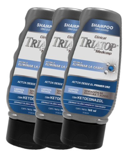 Triatop Shampoo Elimina La Caspa Ketoconazol 165ml Pack X3 