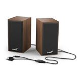 Parlantes Genius Subwoofer Para Pc Usb 3.5mm 6w Madera