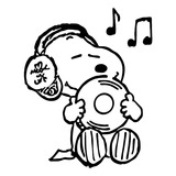 Sticker Calcomania Snoopy Música Para Laptop Decoración