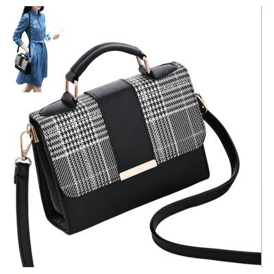 Bolsa Mujer Cruzada Pequeña Pata De Gallo Crossbody Bolso Negro，Bolsa Crossbody para Mujer, Bandolera con Cierre A La Moda, Bolso Pequeño Adecuado Estilo Casual para Uso Diario KEAN | MercadoLibre