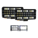 Par Faro 58 Led 16 Lupas Rectangular Auxiliar Fondo Negro 