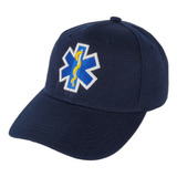 Gorra Paramedico Estrella De La Vida Bordado 3d Marino Econ