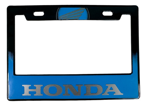 Marco Portaplaca Moto Honda Azul Placa Grande