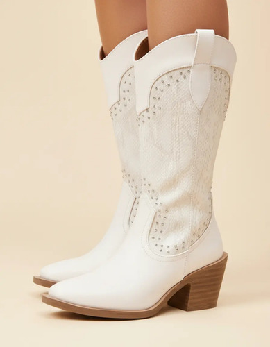 Botas Western Moda Media Caña Con Estoperoles 7580