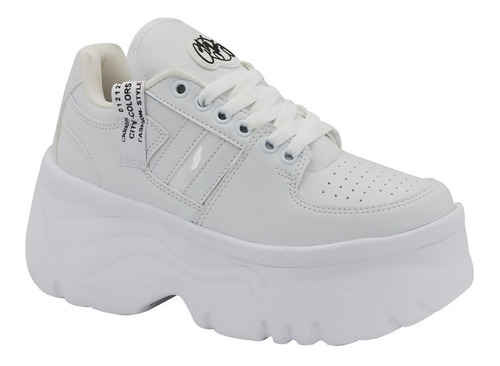 298-27 Tenis Sneakers Dama Mujer Blancos Plataforma 8 Cm