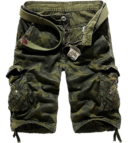 Bermudas De Camuflaje Para Hombre, Pantalones Cortos Cargo