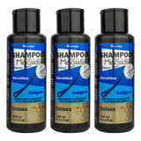 Kit 3 Shampoo Minoxidil Keratina Colageno Sin Sal 240ml C/u