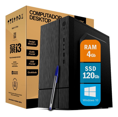 Pc Cpu Computador Intel I3 Hdmi 4gb Ram Ssd 120gb Windows 10