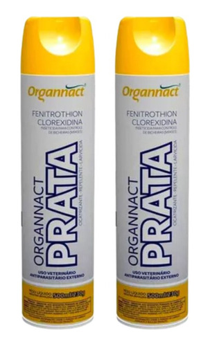 2 Organnact Prata Spray Antibacteriano Mata Bicheira -500 Ml