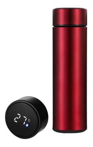 Termo Sensor Temperatura Botella Térmica 500 Ml Acero Inox Color Rojo