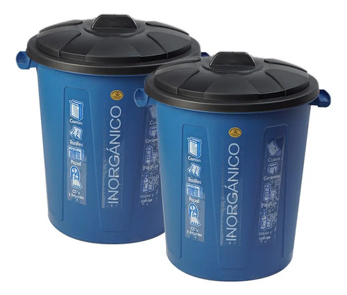 Cesto Bote Basura 55l Redondo Organico Inorganico Sanitario | Envío gratis